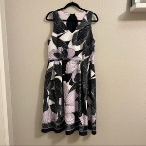 COPY - Sleeveless Floral V Neck Fit and Flare Dress